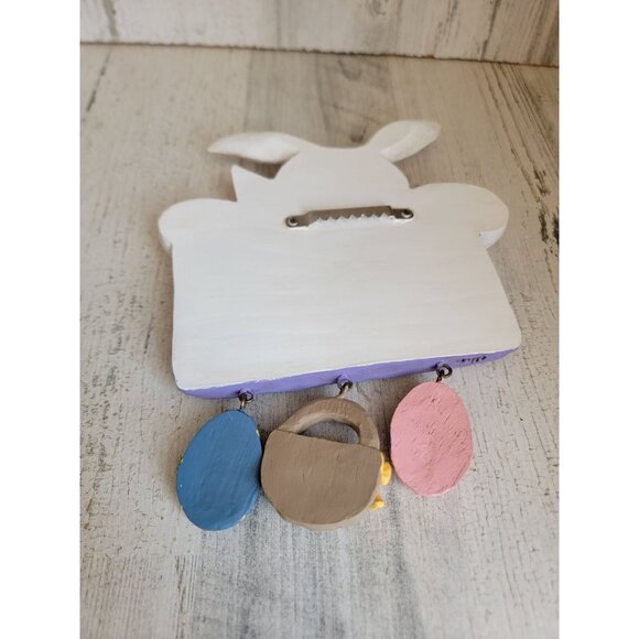 Eddie Walker happy Easter Bunny sign hanging basket egg wall decor - Picture 7 of 8